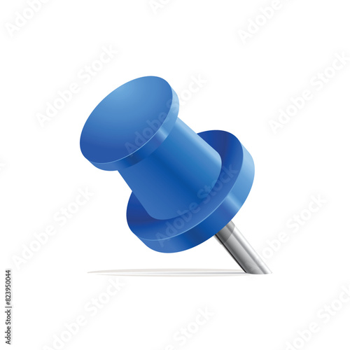 Blue pin icon design. Vector illustration of a blue marker for maps or navigation systems.	