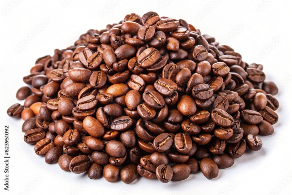 coffee beans on white coffee beans on white