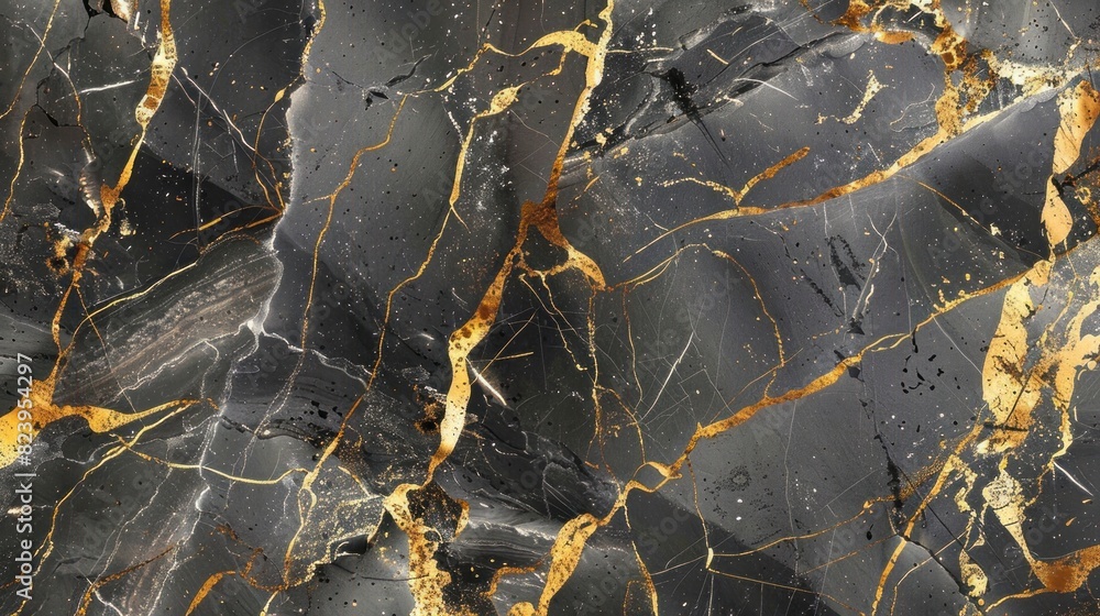 Black and gray marble texture with gold veins Black and gray marble texture with gold veins