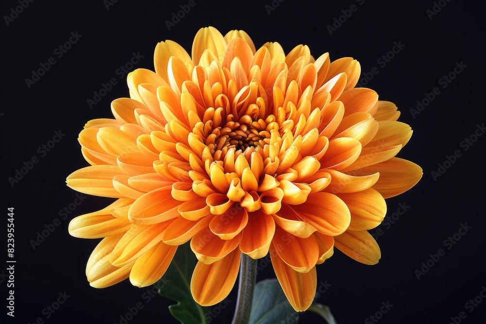 Fall Flower. Beautiful Orange and Yellow Chrysanthemum Bloom on Isolated Nature Background Fall Flower. Beautiful Orange and Yellow Chrysanthemum Bloom on Isolated Nature Background