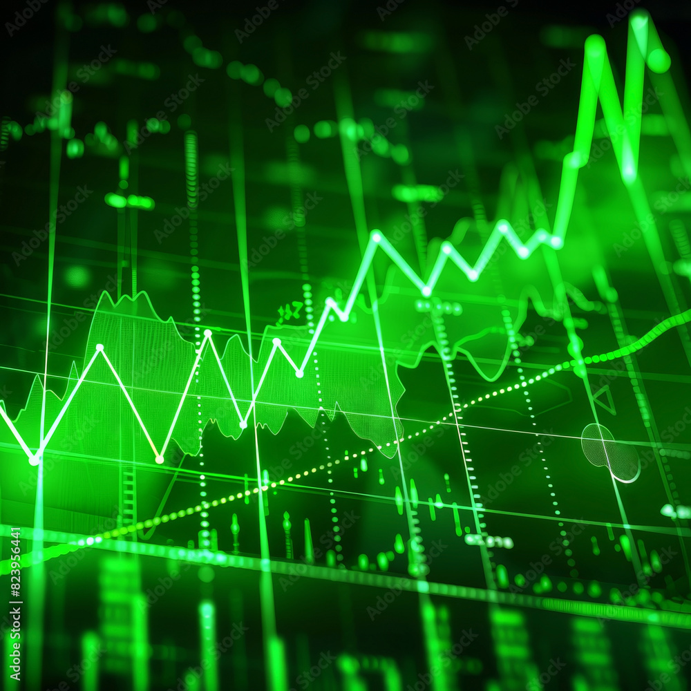 stock market financial chart with uptrend line graph in on green background Business and modern information technology, 8k, high-definition, ultra noise reduction, highest quality, Ultra High Quality stock market financial chart with uptrend line graph in on green background Business and modern information technology, 8k, high-definition, ultra noise reduction, highest quality, Ultra High Quality