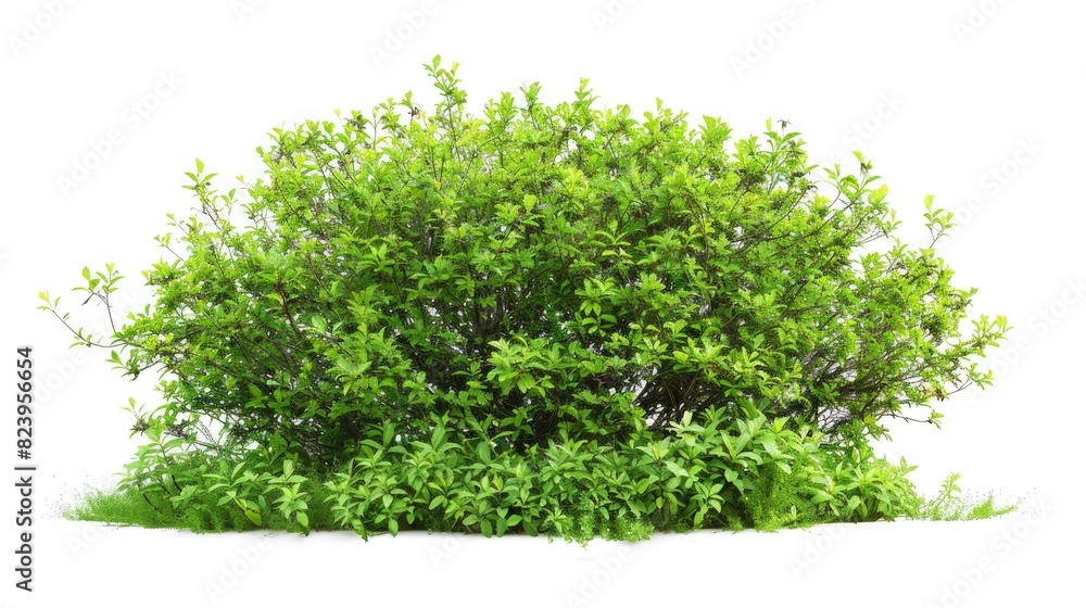 Shrub on White. Coral Beauty Bush Isolated on White Background, Green Plant in Spring Shrub on White. Coral Beauty Bush Isolated on White Background, Green Plant in Spring