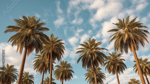 palm trees against blue sky