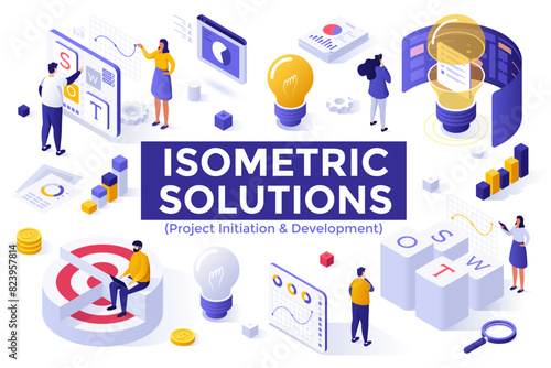 Isometric Business Scene Vector