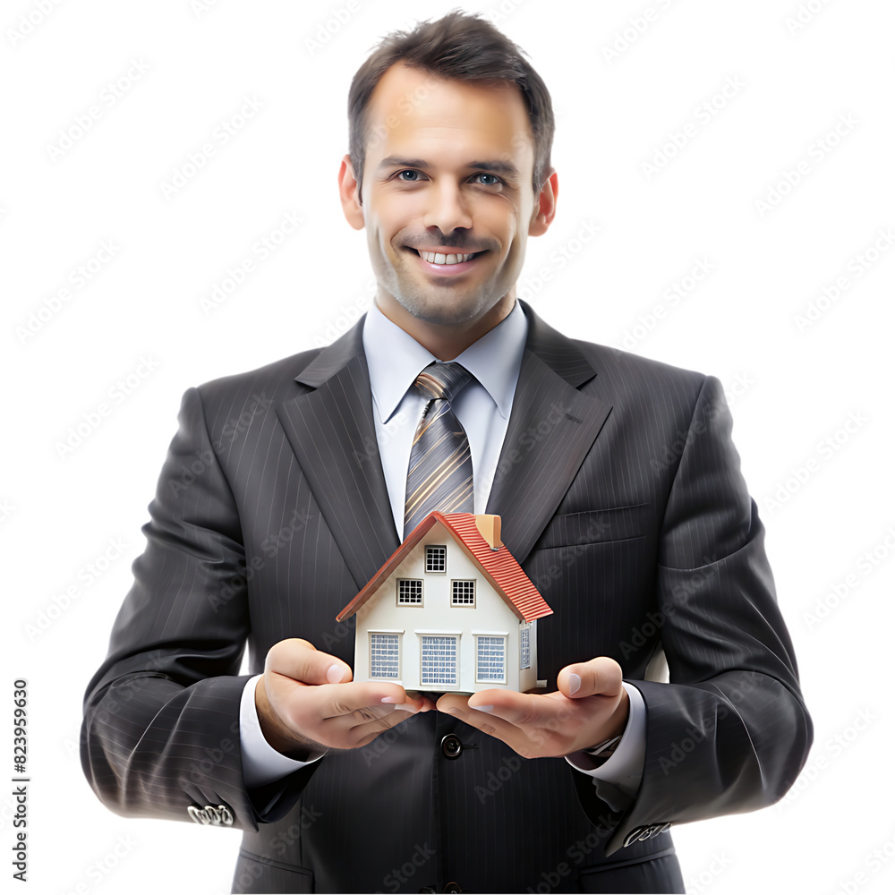 Businessman hold house png Businessman hold house png