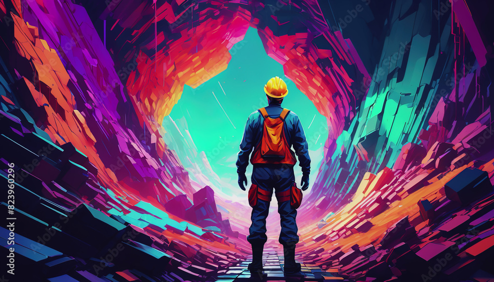 Miner's Day. the miner is on shift. miners work in the mines. men's work. dangerous work Miner's Day. the miner is on shift. miners work in the mines. men's work. dangerous work