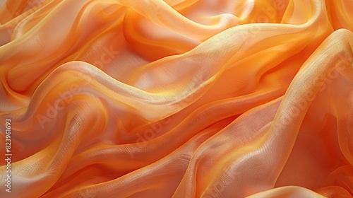  Close-up of an orange fabric with a lengthy line at the bottom, centering in the image