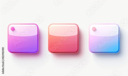 gradient color rectangle UI button on white background