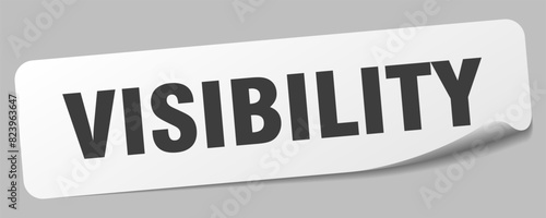 visibility sticker. visibility label