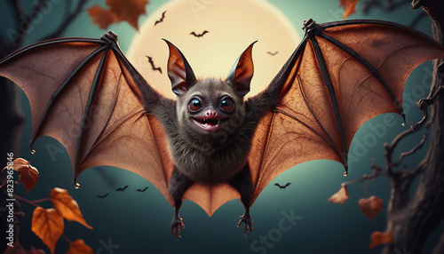 International Bat Night. bat. a bat in flight. A cute little bat. funny bat photo