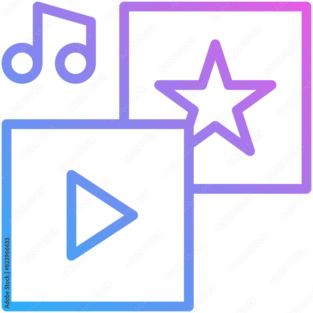 entertainment gradient line icon entertainment gradient line icon