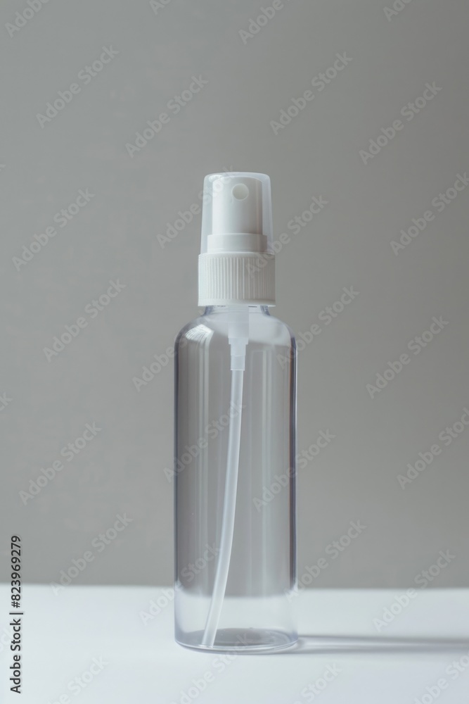 Cosmetic Spray Bottle. Clear Pump Spray Bottle Isolated on White Background Cosmetic Spray Bottle. Clear Pump Spray Bottle Isolated on White Background