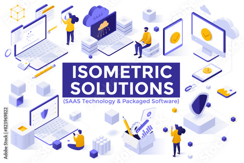 Isometric Business Scene Vector