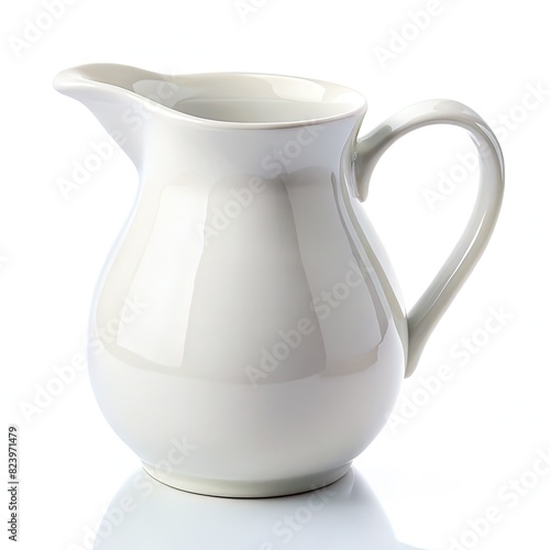 White Pitcher on Table. Generative AI