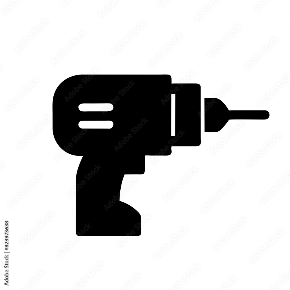 Black silhouette of a drill vector illustration