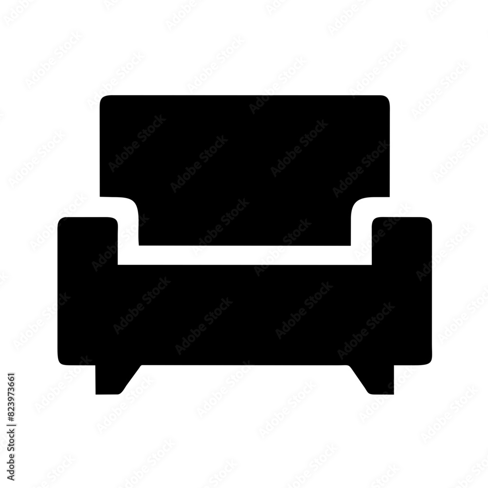 Black Silhouette Sofa Vector Illustration Black Silhouette Sofa Vector Illustration