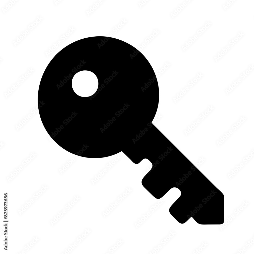 Minimalist vector illustration of a black key icon Minimalist vector illustration of a black key icon