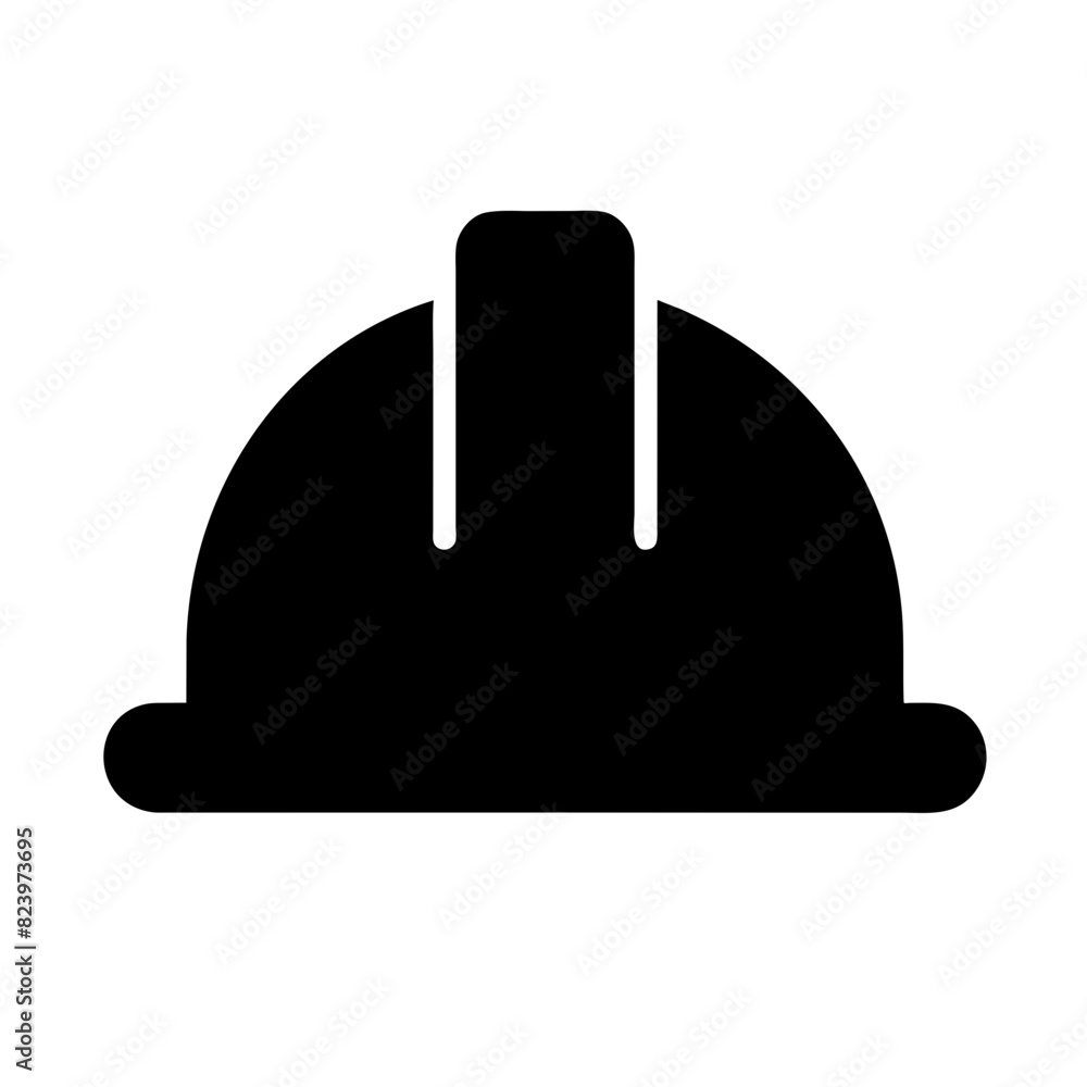 Vector graphic of a hard hat safety helmet silhouette for construction and industrial safety Vector graphic of a hard hat safety helmet silhouette for construction and industrial safety
