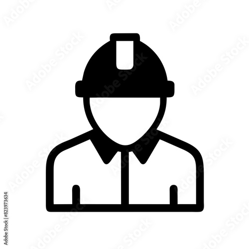 Vector construction worker icon silhouette