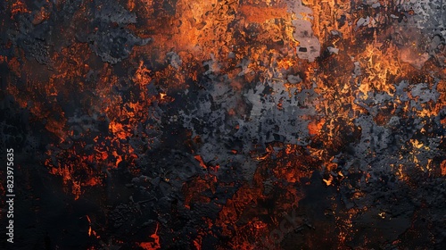 fiery grunge textures on blazing wall molten lava earth concept abstract background