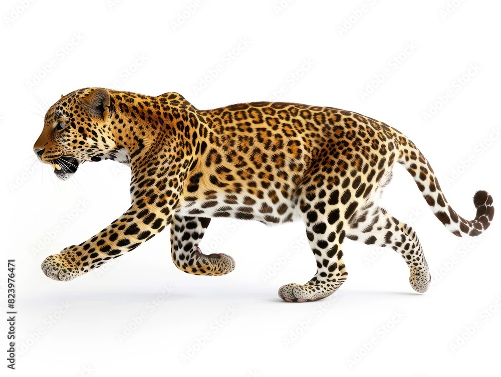 leopard on white background