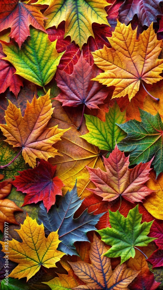 Colorful Autumn Leaves Scattered on the Ground. Generative AI Colorful Autumn Leaves Scattered on the Ground. Generative AI