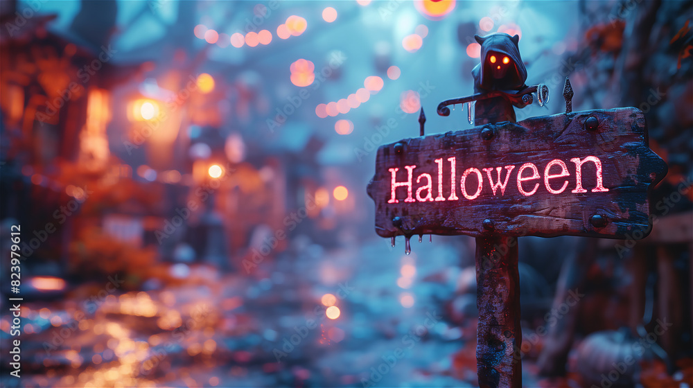 Halloween cross sign.