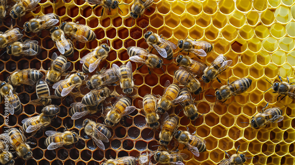 bees on honeycomb