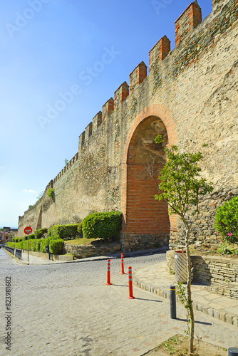 Late Roman and Byzantine wall in Thessaloniki, Greece - Old fortification, UNESCO World Heritage Site