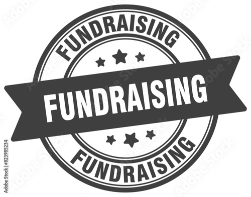 fundraising stamp. fundraising label on transparent background. round sign