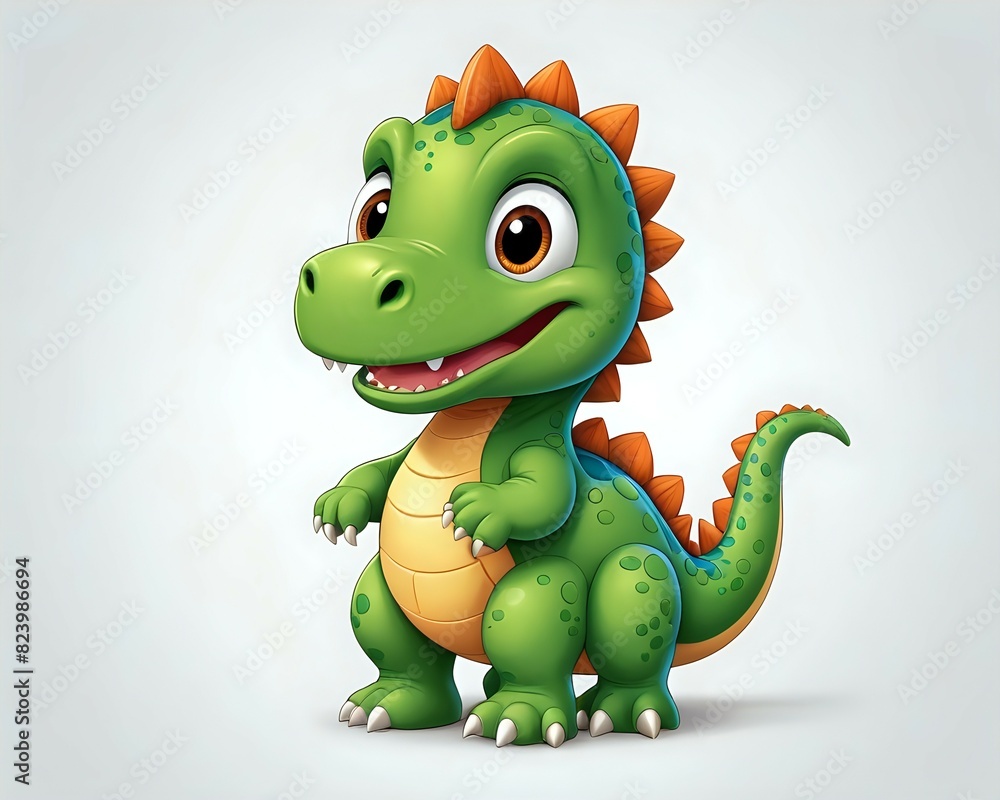 Fototapeta premium green dinosaur cartoon
