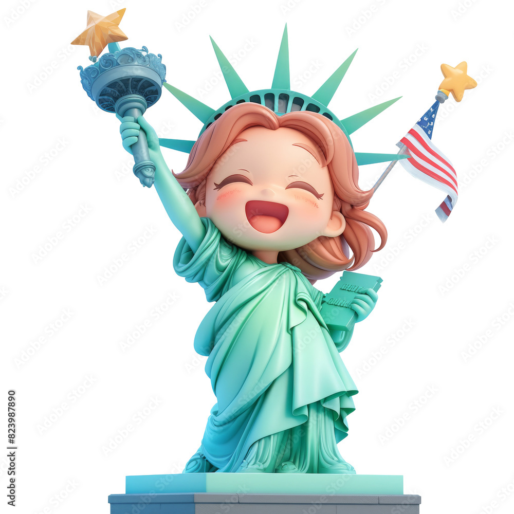 Obraz premium cartoon statue of liberty