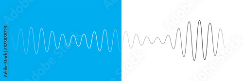 sound icon set. digital recorder voice audio wave vector symbol. soundwave frequency icon in black and white color.
