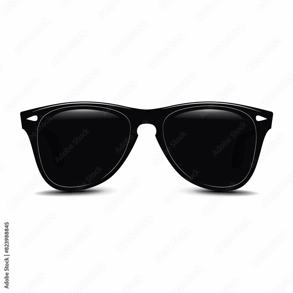 A pair of sunglasses with a black frame and black lenses A pair of sunglasses with a black frame and black lenses