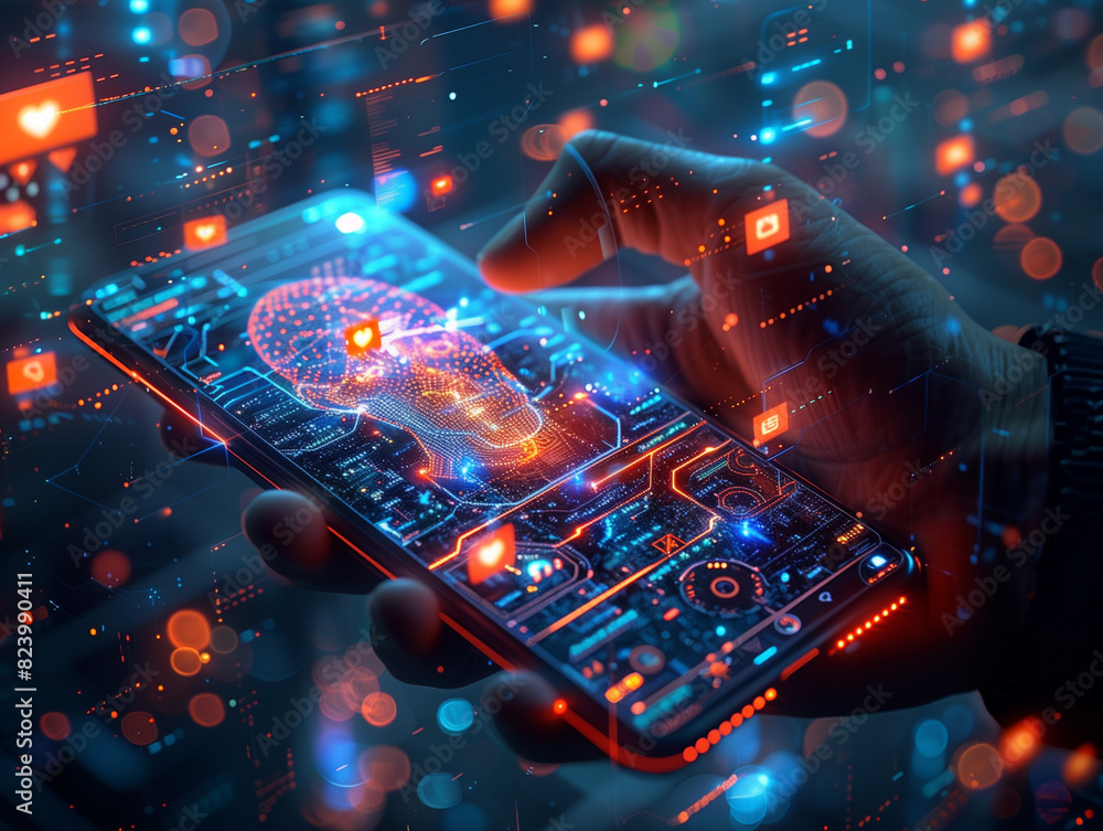 Social network theme drawing hologram. International people connection via internet information concept. Social network theme drawing hologram. International people connection via internet information concept.