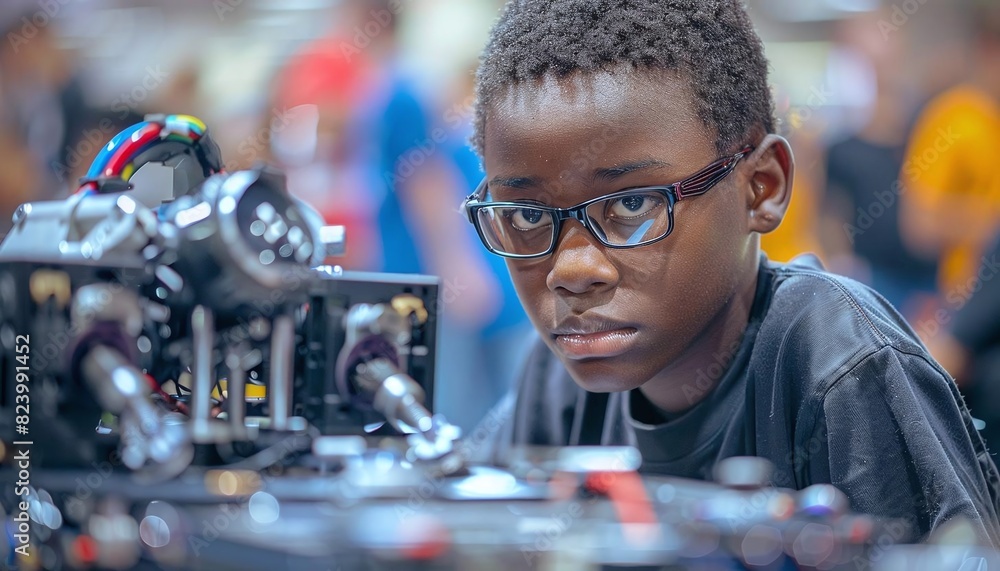 Imagine students participating in a robotics competition, showcasing their engineering skills Imagine students participating in a robotics competition, showcasing their engineering skills