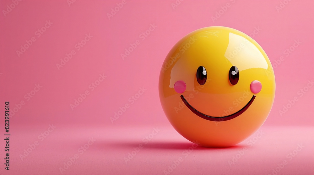 symbole 3D sourire émotion, Émoticône illustration jaune et coloré IA symbole 3D sourire émotion, Émoticône illustration jaune et coloré IA