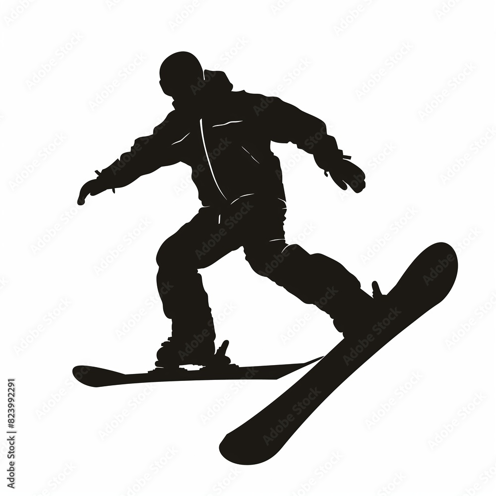 Obraz premium A man is snowboarding and is in the air