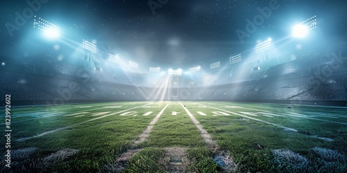 American football players on the field Generative AI photo