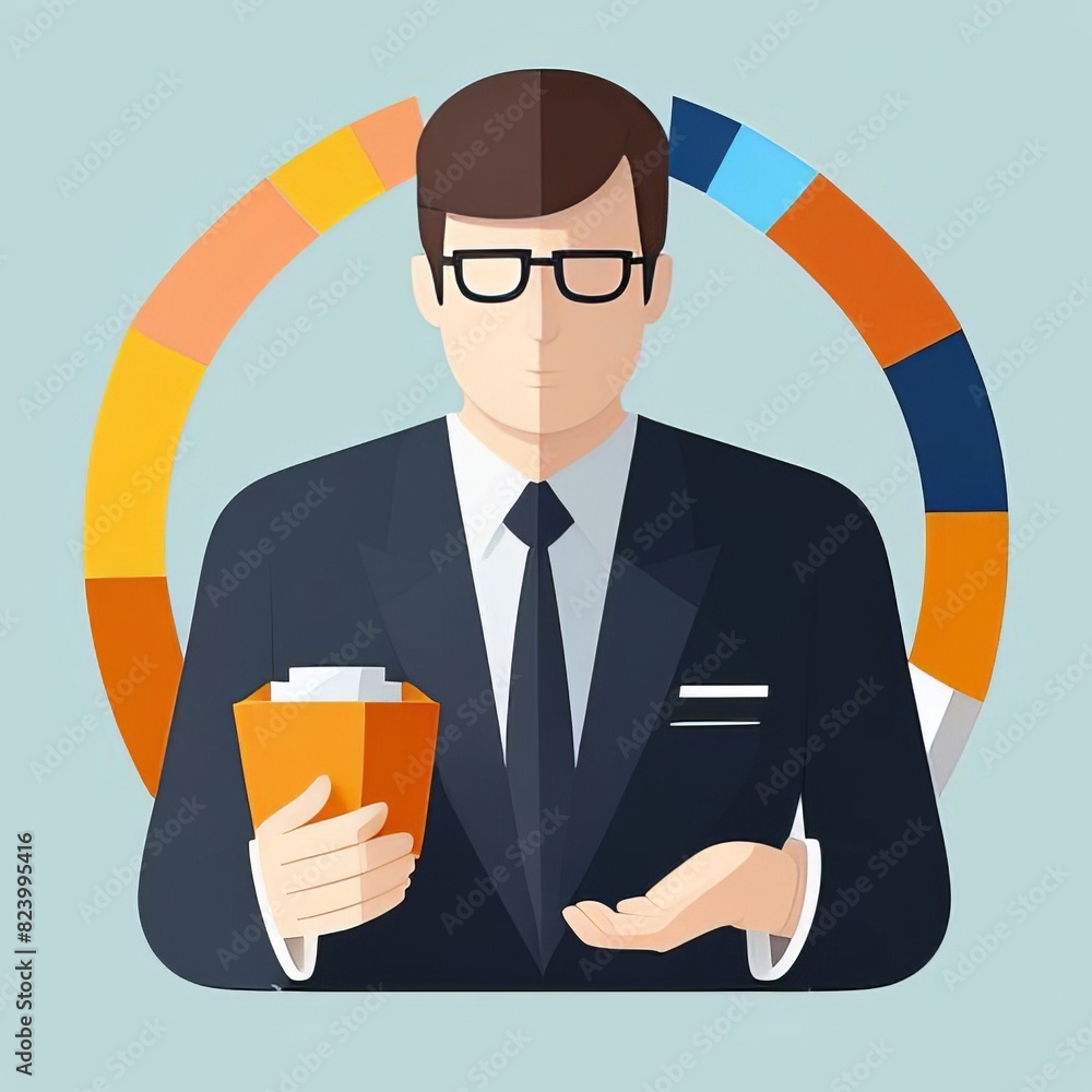 icono logo de un hombre de negocios empresario en finanzas icono logo de un hombre de negocios empresario en finanzas