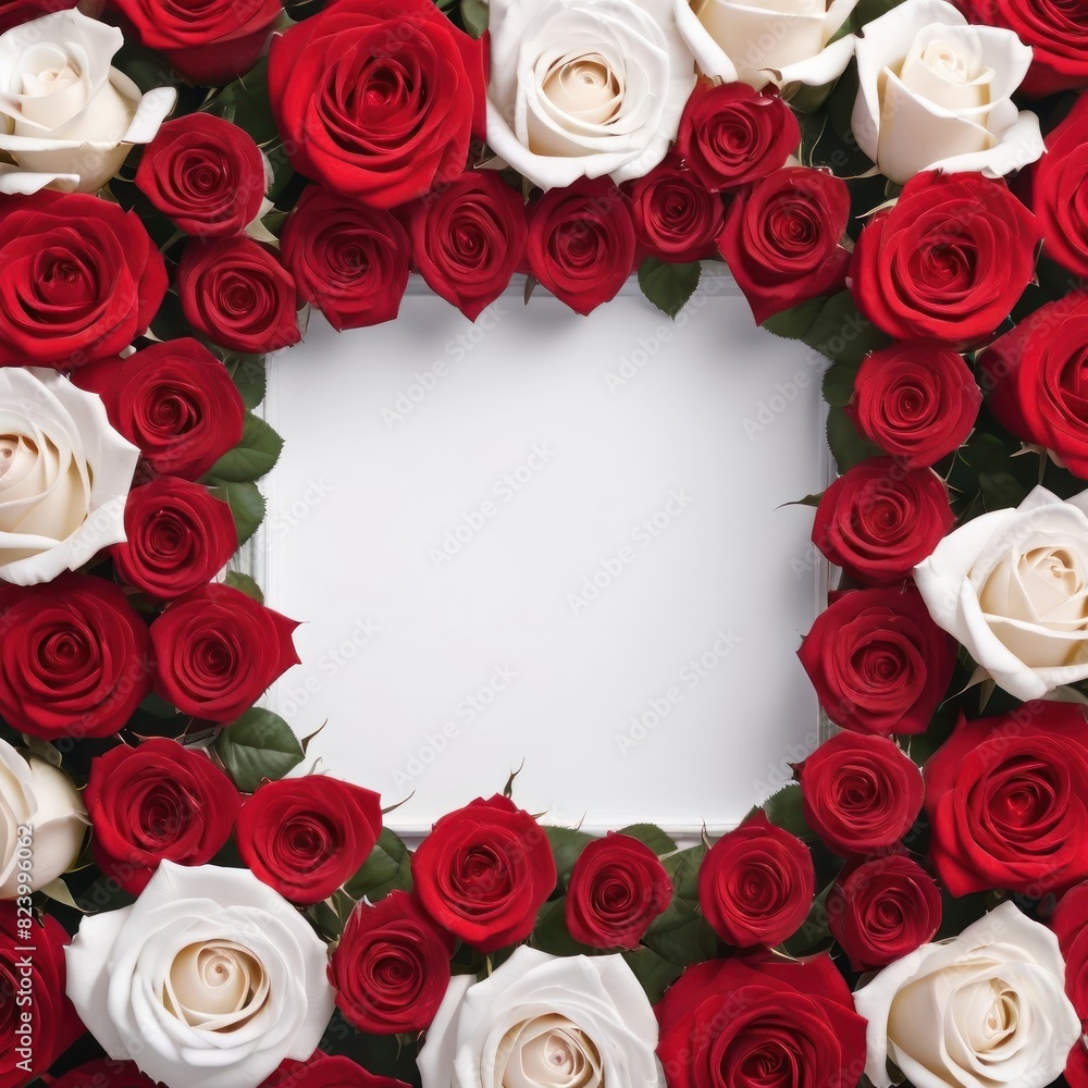 valentines day frame featuring a white blank center with surrounding abundant red rose valentines day frame featuring a white blank center with surrounding abundant red rose