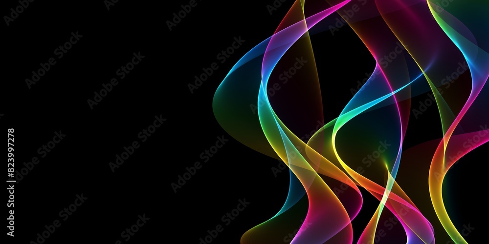 Multicolored neon ink on black background Multicolored neon ink on black background