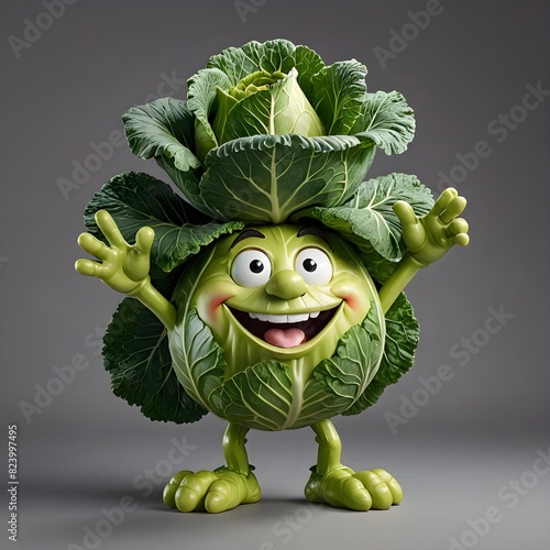 green cabbage with a smile