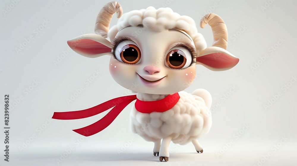 Obraz premium sheep, islam, sacrifice, greeting, celebration, decoration, muslim, ramadan, eid, holiday, background, arabic, islamic, goat, illustration, animal, design, banner, card, festival, invitation, religion