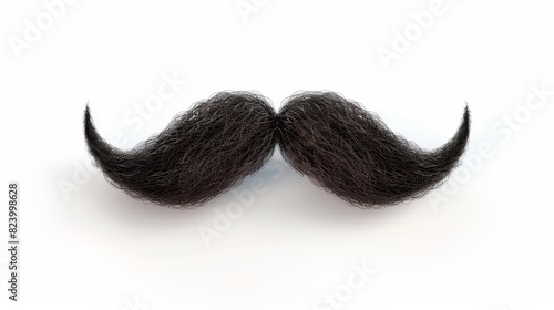 retro black mustache isolated on white background vintage style grooming accessory digital illustration