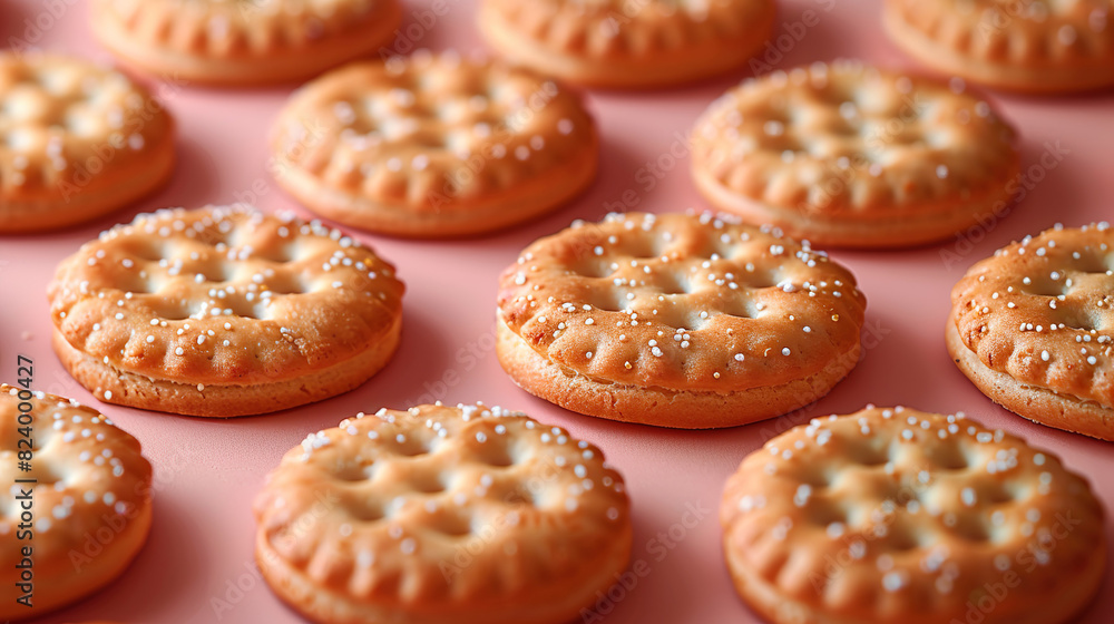 Repeating Pattern of Cookies on Trendy Pink Background Repeating Pattern of Cookies on Trendy Pink Background