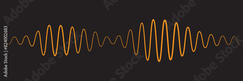 Sound and audio waves. Monochrome soundwave lines. Soundwaves rhythm symbol. Volume audio scales lines - stock vector.