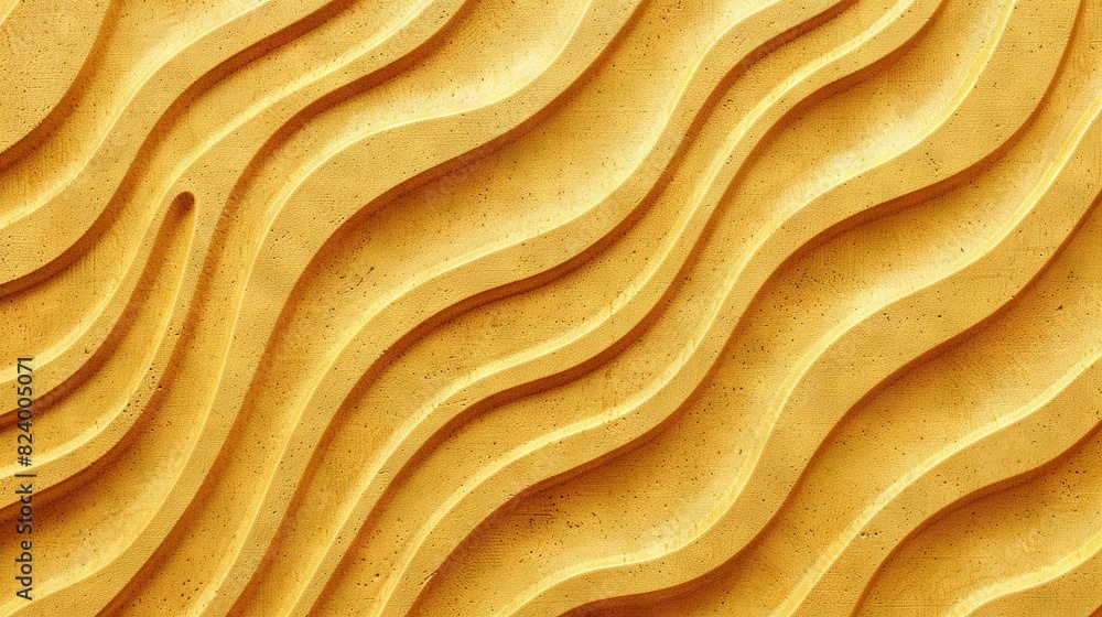 A yellow surface with intricate wavy patterns A yellow surface with intricate wavy patterns