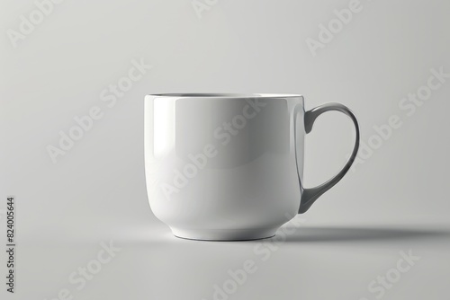 a large white cup with a handle for tea. copy space