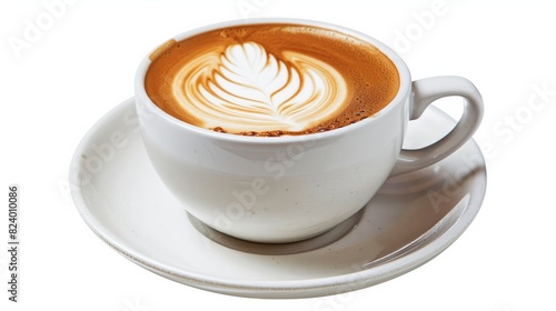 A professionally isolated image of a cup of coffee latte photo